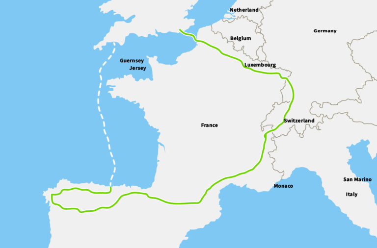 the grand pyrenees and alps route map