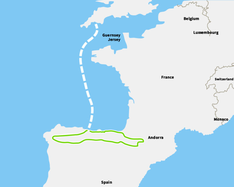 picos and pyrenees route map