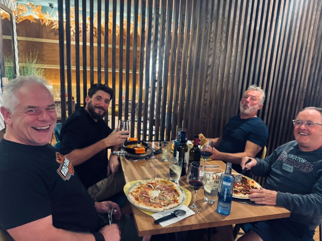 group motorcycle tours dinner together