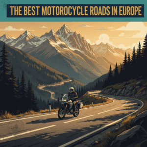 Adventure motorcycle rider on the best motorcycle roads in Europe