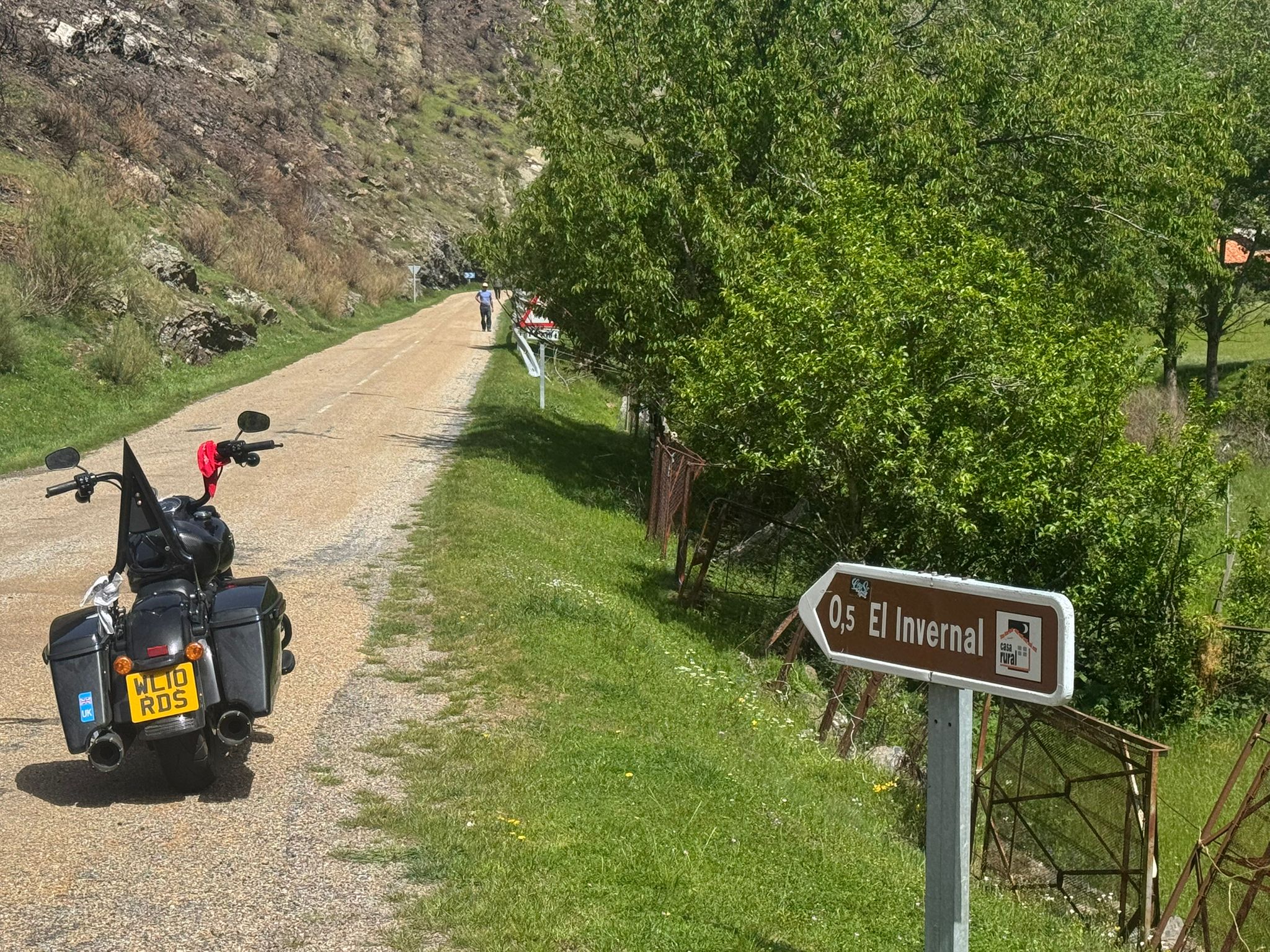 Wild Roads Harley on a quiet Picos de Europa lane near El Invernal