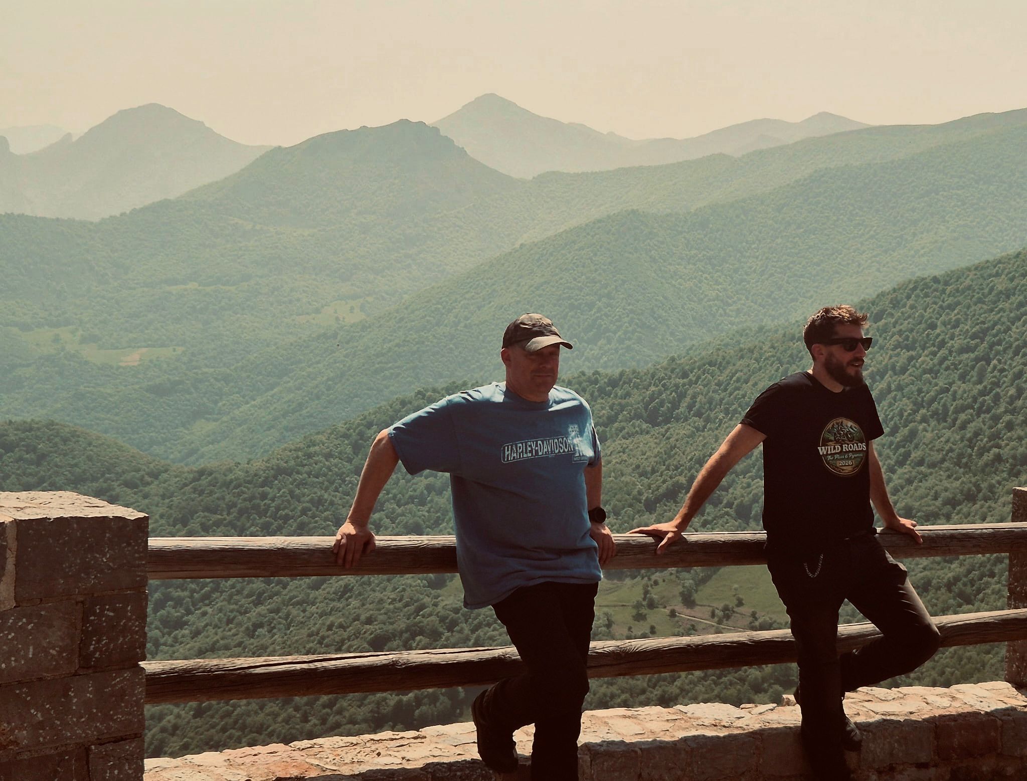 Wild Roads riders taking in the view from a Picos de Europa mirador - May 2026