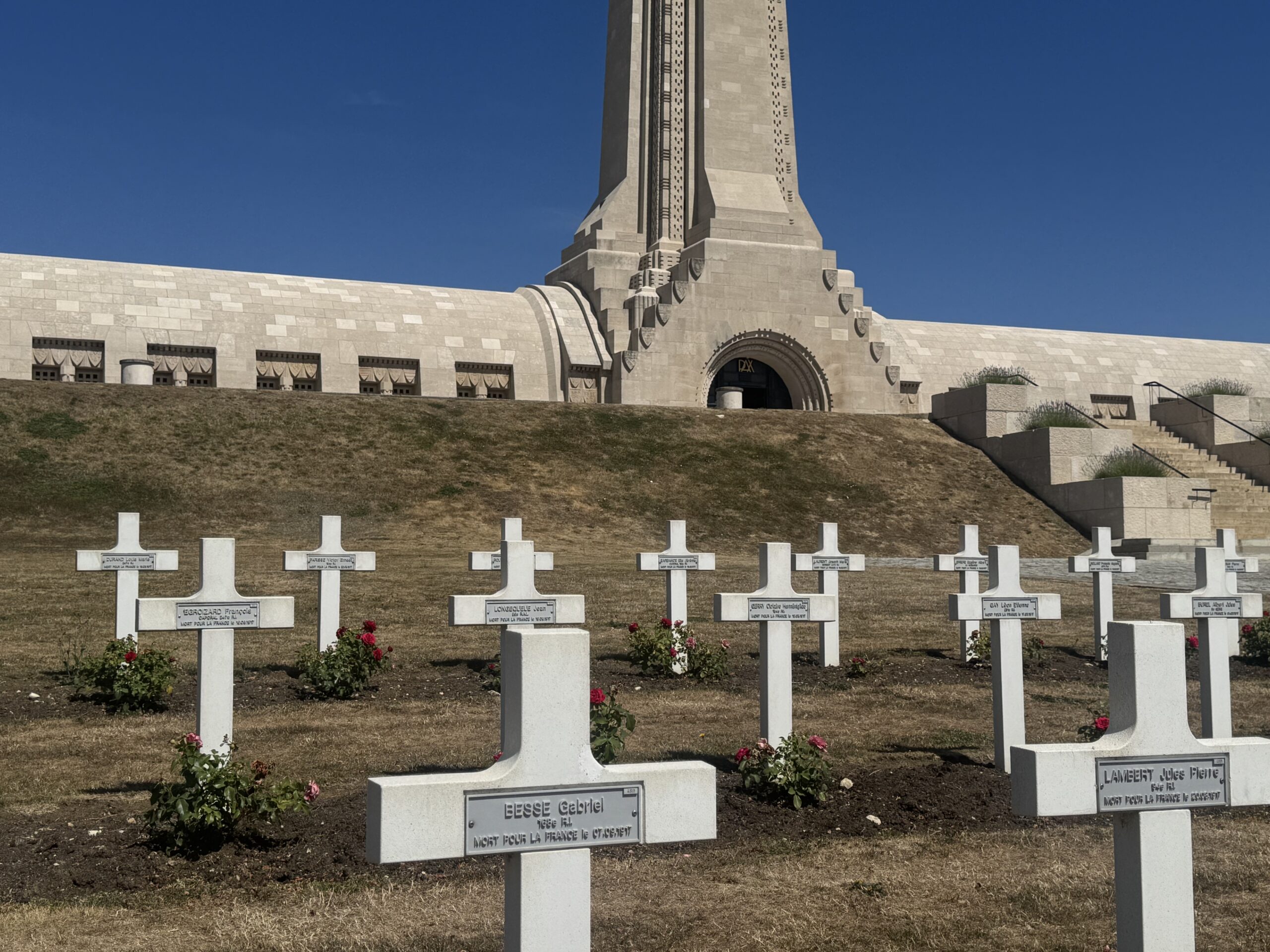 Close up view of the Douaumont Ossuary tower