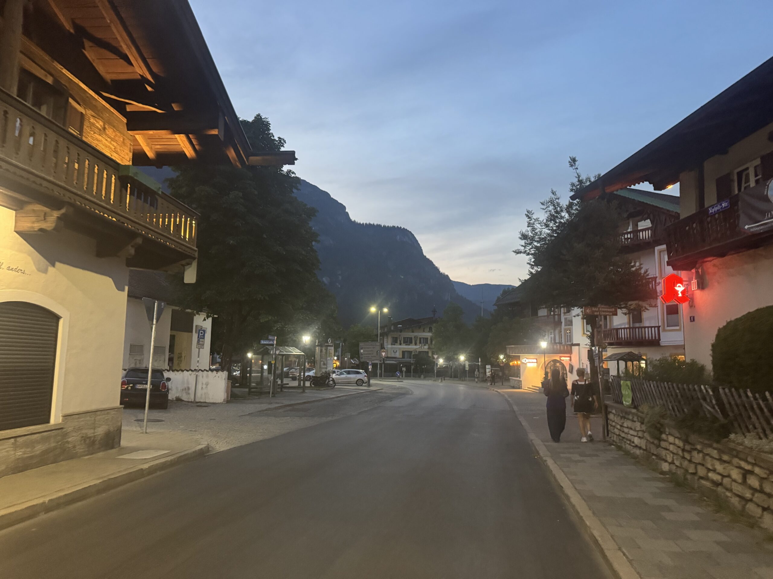 Street scene in alpine town of Garmisch-Partenkirchen — Twisties & Tuscan Sun July 2026