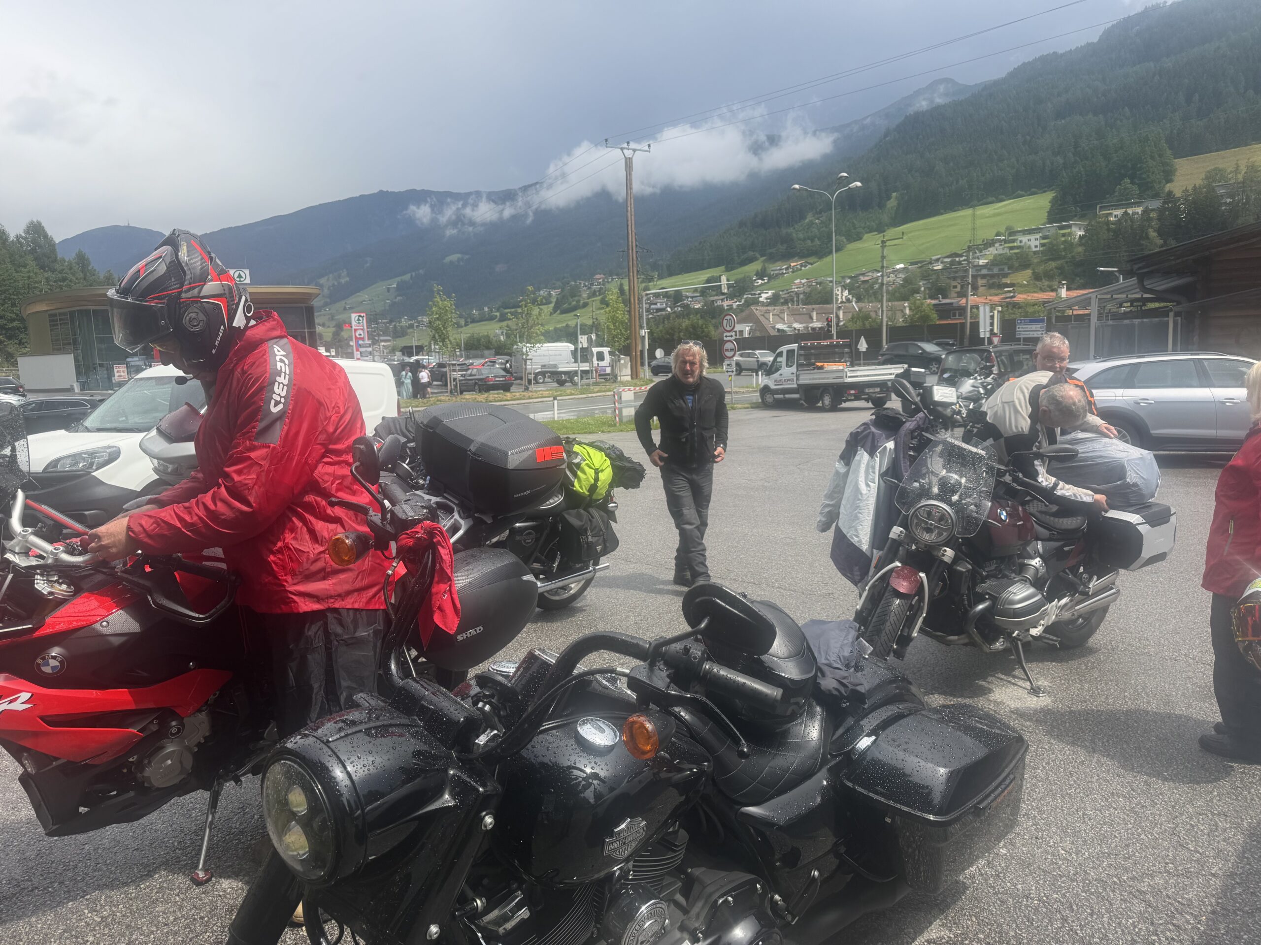 B182 Brenner Road sweeping curves through Tyrolean Alps Austria