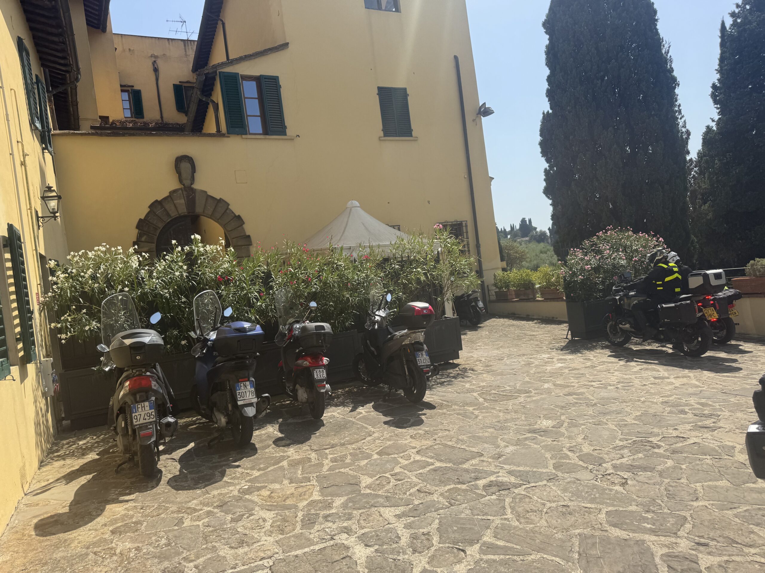 Panoramic view of Florence skyline and Santa Maria del Fiore Duomo from Villa Agape garden