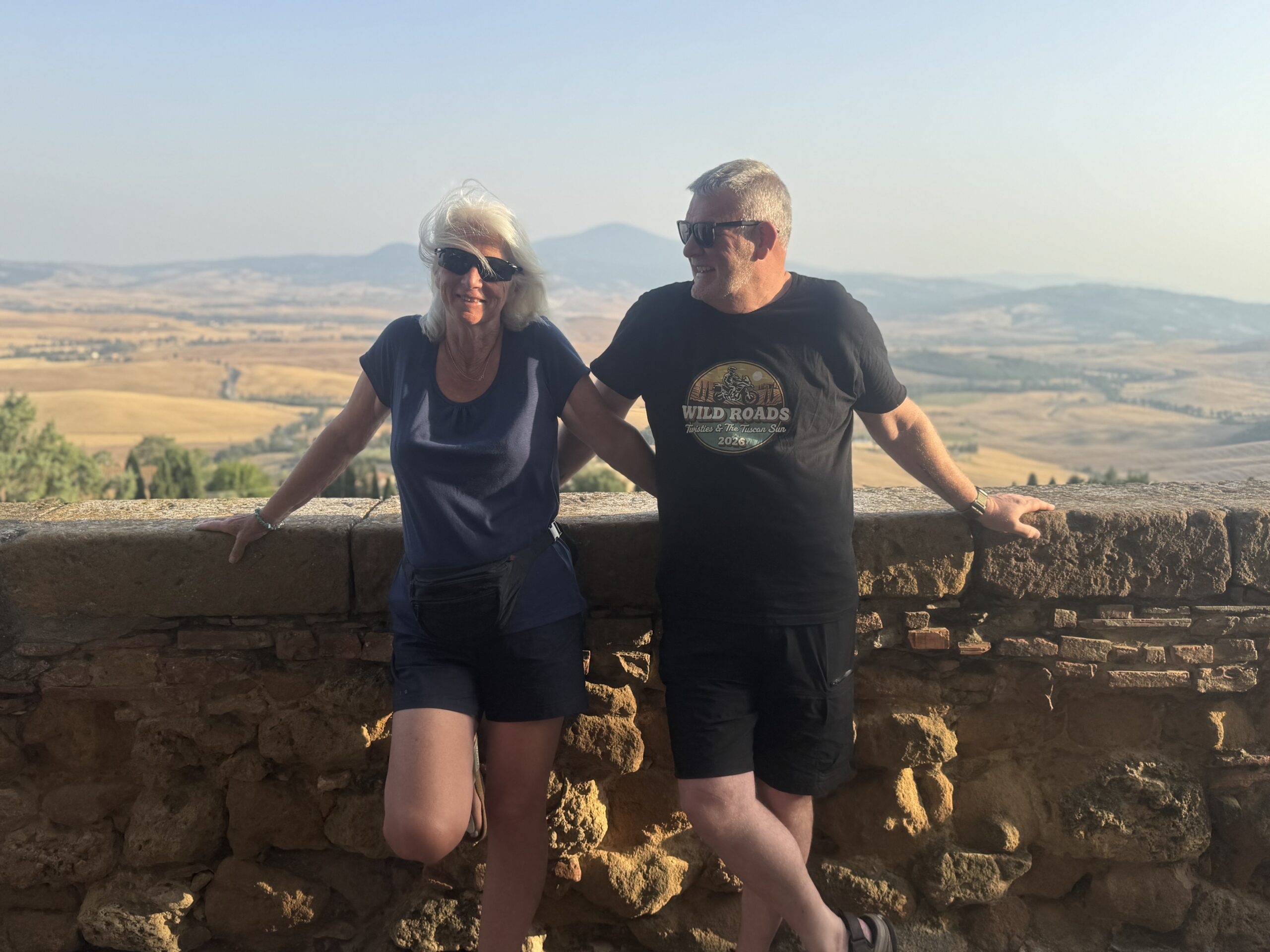 Pienza illuminated in the warm evening ambient light