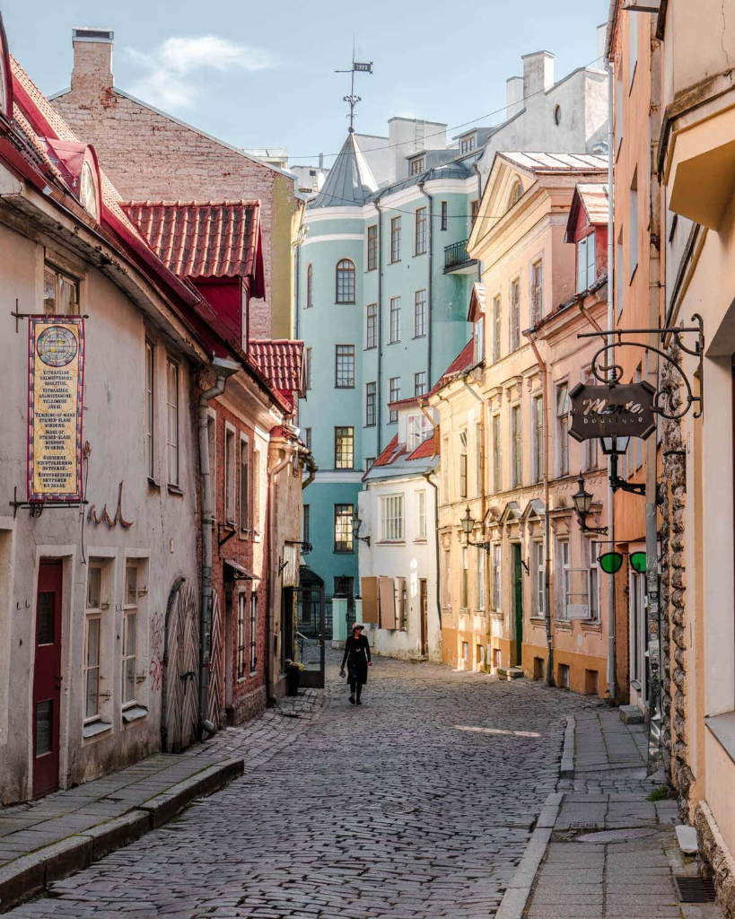 Cobbled street in Tallinn Old Town, Estonia — The Baltic Run — The Wild Arctic Odyssey motorcycle expedition — Wild Roads