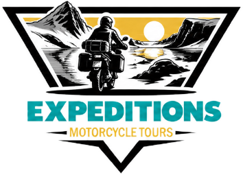 Expeditions motorcycle tours badge — Wild Roads Motorcycle Tours